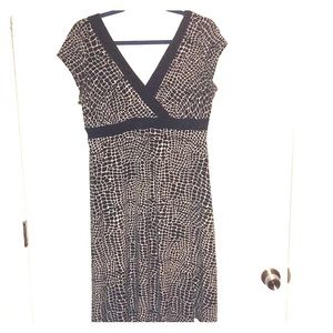 Classic Black & Tan Giraffe A-Line Dress Size 14
